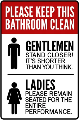 Miniatura 5 de Póster impreso con texto en inglés «Warning Please Keep This Bathroom Clean Notice Cool Note», 12 x 18 pulgadas