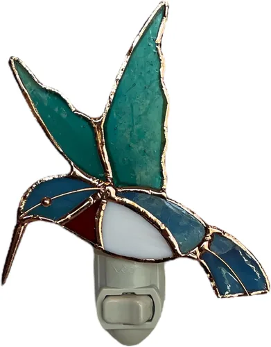 Miniatura 22 de Gift Essentials Luz nocturna enchufable de mariposas amarillas y naranjas - Luz nocturna de vidrio manchado con interruptor basculante