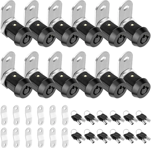 Miniatura 9 de PTEROMY Paquete de 2 cerraduras de gabinete con llaves, cerradura tubular de leva resistente de 5/8 pulgadas para cerraduras de almacenamiento