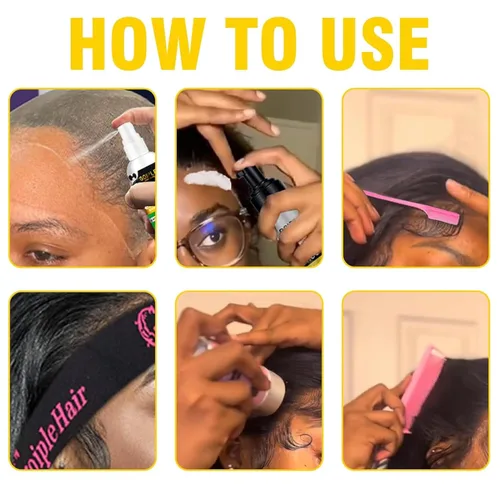 Miniatura 7 de Mousse Adhesivo de Fusión y Sujeción de Encaje Sin Pegamento para Cabello para Pelucas, Pegamento para Pelucas Spray de Fusión de Encaje Mousse