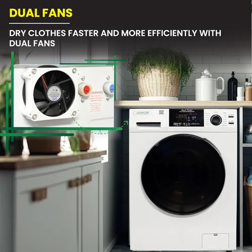 Miniatura 9 de Lavadora secadora todo en uno Equator VENTED-DRY 30% más rápido que el condensado 15lb 110V en blanco