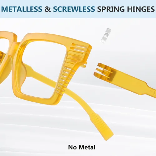 Miniatura 6 de Eyekepper Gafas de lectura con bloqueo de luz azul, diseño calado con bisagras de resorte sin tornillos, paquete de 6 lectores de gran