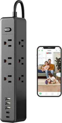 Mini cámara inalámbrica para el hogar - Cámara pequeña - Cámara Wi-Fi interior - 1080P HD - Puerto USB - Frente