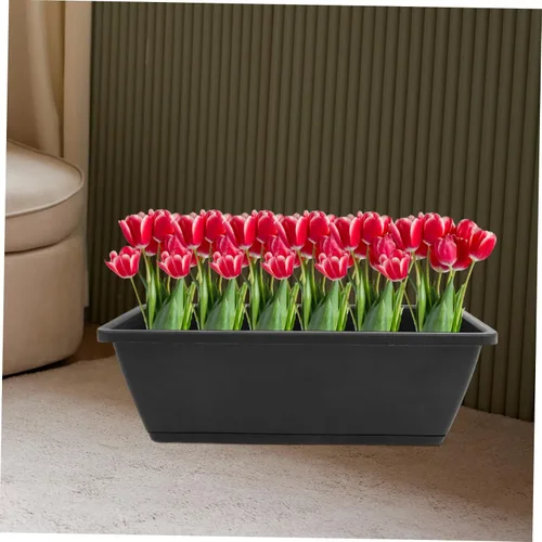 Miniatura 4 de Yardwe Macetas rectangulares para exteriores, macetas y pies de maceta, 6 unidades, para jardín