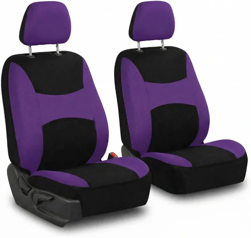 Miniatura 22 de Juego de funda para asiento bolsas de aire de tela negra ligera y fresca FH Group FH-FB030115-SEAT lista para separar; se ajusta a la mayoría de Rosa
