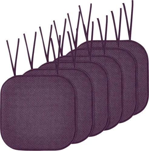 Miniatura 27 de Elegant Comfort Fundas de cojín para silla con lazos y parte trasera de goma antideslizante, espuma viscoelástica gruesa, almohadilla de cojín