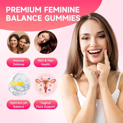 Miniatura 4 de Gomitas de equilibrio femenino para mujer, paquete de 2 gomitas premium de equilibrio femenino que apoyan el equilibrio del pH y la salud vaginal