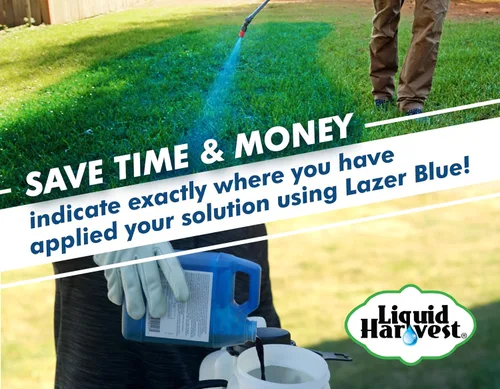 Miniatura 3 de Liquid Harvest Lazer Blue – 32 onzas – Indicador de patrón de pulverización concentrado – Tinte perfecto para marcar malezas/fertilizantes