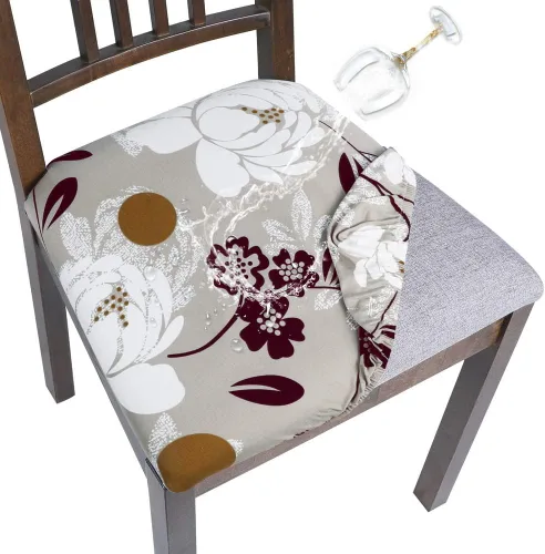 Miniatura 18 de SearchI Fundas impermeables de cuero PU para asientos de sillas de comedor, paquete de 6 fundas elásticas para sillas de comedor, protectores