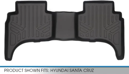 Miniatura 3 de SMARTLINER Juego de alfombrillas negras de segunda fila para todo tipo de clima, compatibles con Hyundai Santa Cruz 2022-2023