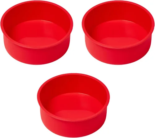 Miniatura 9 de saphe Moldes redondos de 10 pulgadas (2 paquetes) – Mini moldes redondos antiadherentes para hornear, moldes de silicona para pasteles y postres