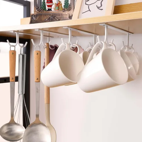 Miniatura 5 de Soporte para tazas debajo del gabinete, ganchos para tazas debajo del estante, soporte para tazas de café, estante de almacenamiento para tazas
