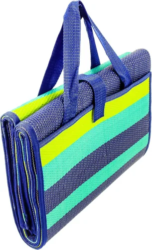 Miniatura 3 de Camco Práctico tapete con correa, perfecto para picnics, playas, caravanas y excursiones, azul/verde, 60 x 78 pulgadas (42806)