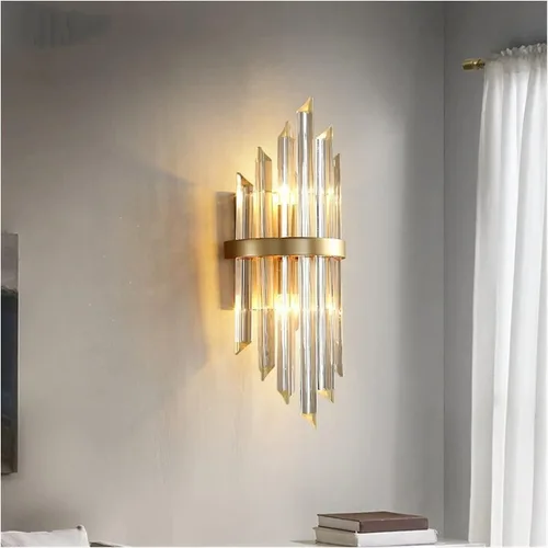 Miniatura 3 de Wall Lamps Modern Sconce Indoor Fixture Stairway LED Crystal Living Room Lamp Bedroom Industrial Retro Gold Lampara,Chandelier 23*55cm