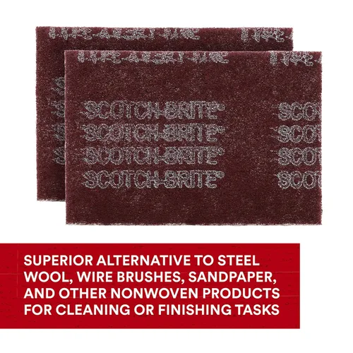 Miniatura 3 de 3M Scotch-Brite 7447 - Almohadilla de mano de uso general, grado muy fino, 6 x 9 pulgadas, paquete de 30, óxido de aluminio, preparación