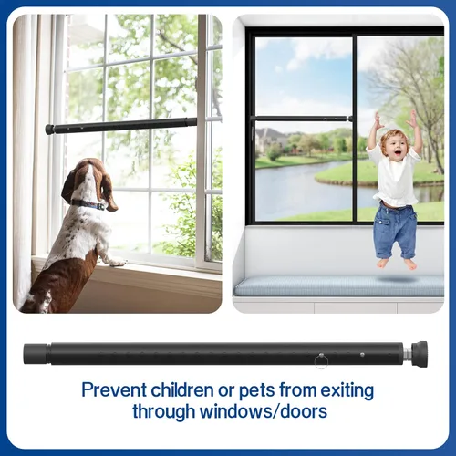Miniatura 4 de Barra de Seguridad para Puerta Corredera, Barra de Seguridad Interior para Ventana, Barra de Bloqueo Ajustable de 17-50 Pulgadas para Puerta/Ventana