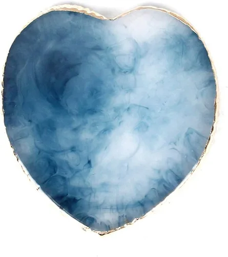 AKOAK 1 paquete de paleta de resina en forma de corazón de uñas, paleta de ágata con borde dorado, paleta de borde de cristal, utilería de disparo,