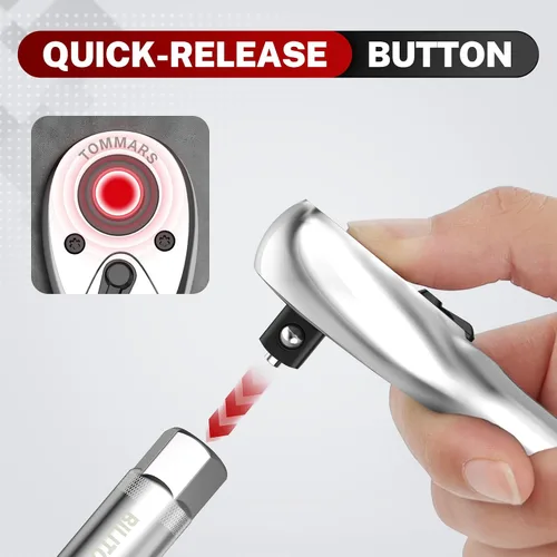 Miniatura 6 de TOMMARS Llave de trinquete de 1/2 pulgada, llave de trinquete de liberación rápida de 72 dientes, reversible, regalos para hombres, herramientas