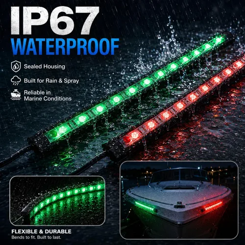 Miniatura 5 de Boaton Luces de navegación LED para barco marino, luces de pesca nocturna, sin taladrar, luces de arco para cubierta, luces de cortesía, luces