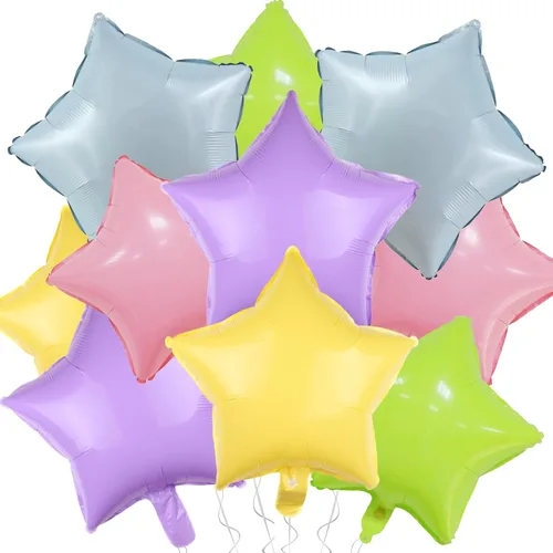 Miniatura 29 de Globos de papel de aluminio con forma de estrella de arena beige, marrón y blanco, 10 globos de Mylar en forma de estrellas de 18 pulgadas