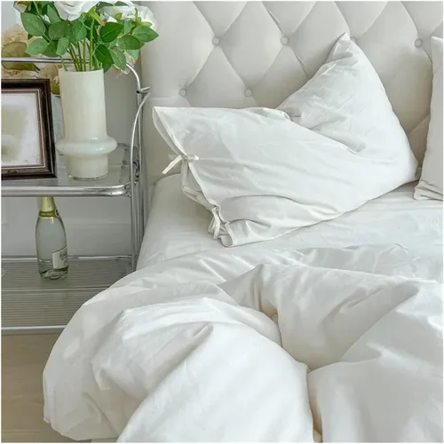 Miniatura 6 de Bed, White Duvet Cover Set Soft Double Large Super Soft Bedding Set Duvet Cover Sheet Pillowcase