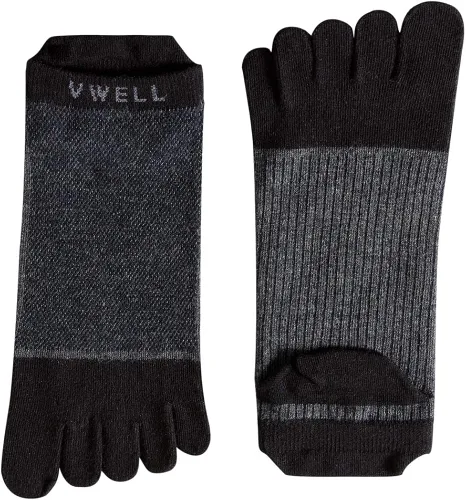 Miniatura 2 de VWELL Calcetines de algodón con dedos de cinco dedos, calcetines deportivos para correr, 4 pares, talla 7-11