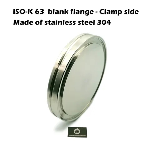 Miniatura 2 de ISO-K 63 Brida ciega de brida en blanco, hecha de acero inoxidable 304, abrazadera de garra (1 unidad)