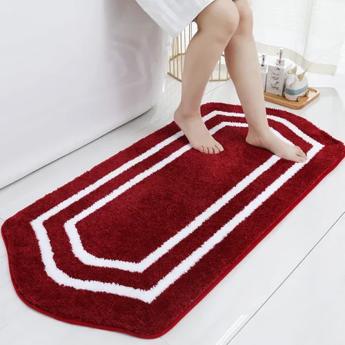 Miniatura 21 de COSY HOMEER Alfombras de Baño Extra Gruesas para Baño - Juegos de Alfombras Antideslizantes de Lino de Baño Suave Felpa 100% Poliéster Fuerte Sala