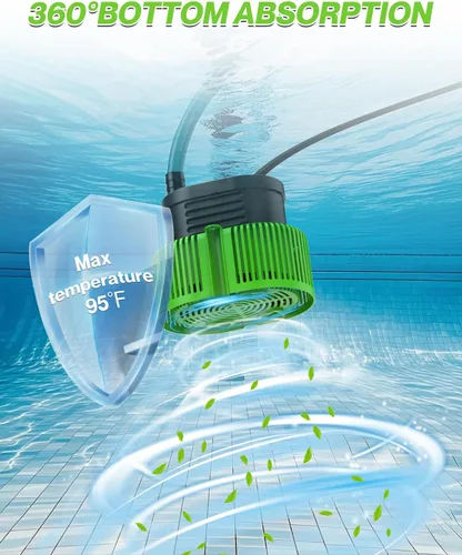 Miniatura 7 de Bomba para cubierta de piscina sobre el suelo - Bomba sumergible de sumidero de agua para piscina, bombas de extracción de agua, con manguera