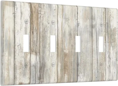 Miniatura 110 de Placa Decorativa de Pared Beige Boho de Mediados de Siglo Sol Abstracto 1-Gang Retro Años 70 Arte Geométrico Moderno con Arco Eléctrico Interruptor