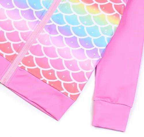 Miniatura 5 de Jxstar Sudadera raglán con capucha y cremallera para niñas con bolsillos
