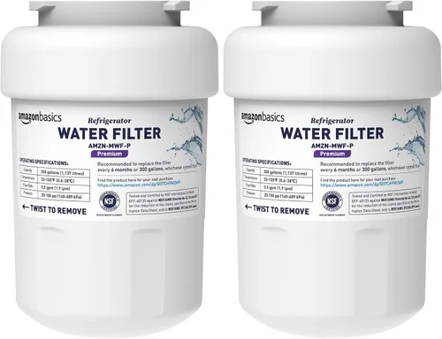 Miniatura 14 de Amazon Basics Cartucho de filtro de agua de repuesto compatible con refrigerador GE MWF, paquete de 1, filtración premium