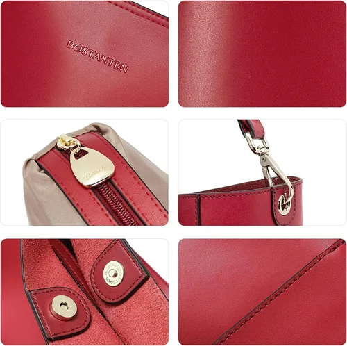 Miniatura 5 de Bostanten Bolsas de cuero para hombro, tipo balde, para mujer