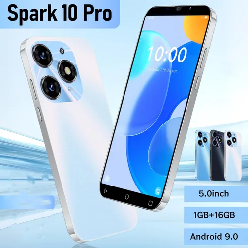 Miniatura 6 de Spark10Pro Teléfono móvil barato, pantalla HD de 5.0 pulgadas, batería de 3000 mAh, 16 GB ROM (expandible hasta 128 GB) Android 9.0 Dual SIM, Negro