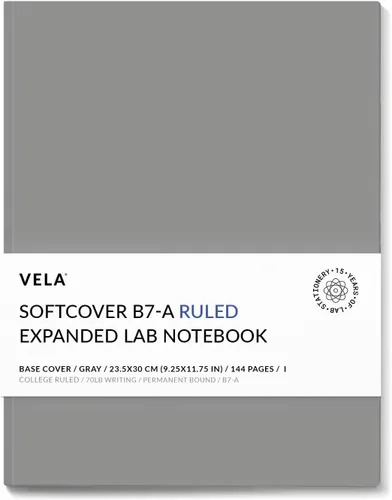 Miniatura 29 de Vela Sciences B7-B - Cuaderno expandido de laboratorio de tapa blanda, 9.25 x 11.75 pulgadas (9.3 x 11.8 in), 144 páginas, encuadernado permanente