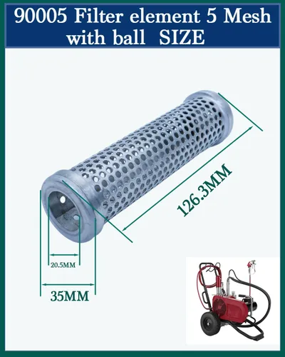 Miniatura 2 de 930-005 Filtro colector de bomba de 5 mallas 5000 PSI con bola. Compatible con Titan PowrTwin 4900, 6900, 8900, 12000 Plus y PowrBeast 4700, 7700