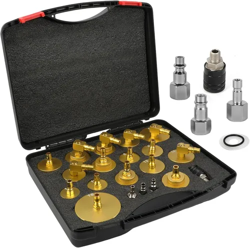 CMTOOL Kit de purga de cilindro maestro, kit de adaptador de purga de freno, material de aluminio, juego de purga de presión de freno con conector