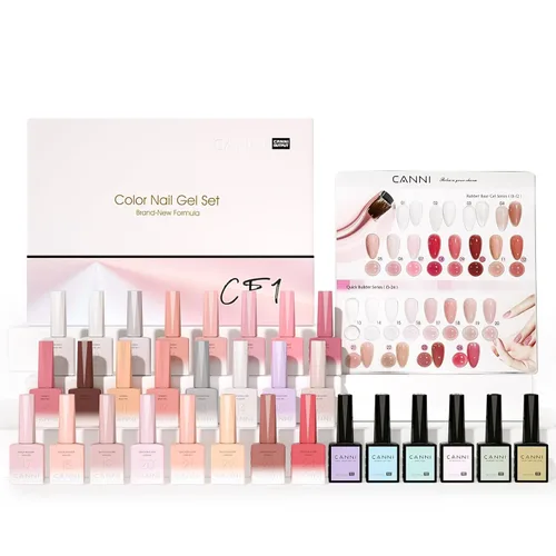 Miniatura 17 de CANNI 30 piezas de 9 ml de kit de esmalte de uñas de gel sin hema, kit de esmalte de uñas de gel de color rojo oscuro, rosa intenso, púrpura