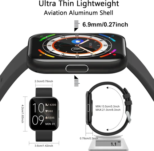Miniatura 2 de Reloj inteligente para mujer, responder/hacer llamadas, pantalla ultra clara AMOLED de 1.32 pulgadas, rastreador de actividad física con frecuencia