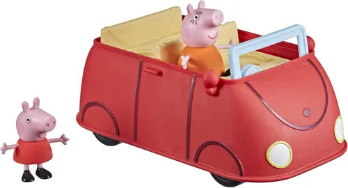 Peppa Pig Peppa's Adventures Peppa's Family Red Car - Juguete preescolar, efectos de habla y sonido, incluye 2 figuras, para edades de 3 años en