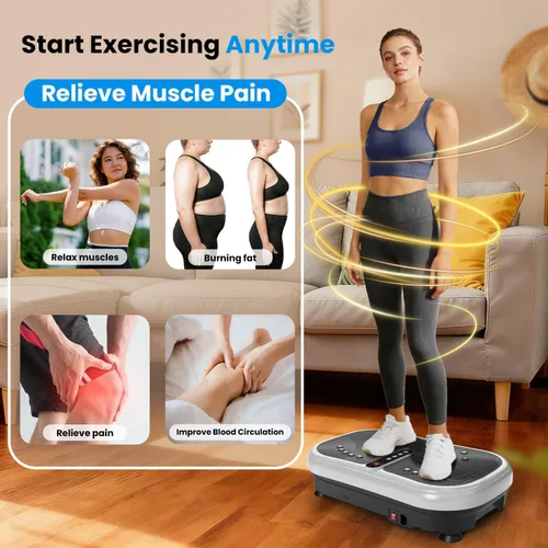 Miniatura 4 de AXV Vibration Plate Exercise Machine Whole Body Workout Music Vibrate Fitness Platform Lymphatic Drainage Machine for Weight Loss Shaping Toning