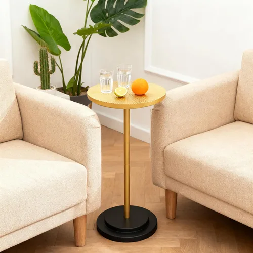 Miniatura 19 de COVLON Mesa de bebidas, mesa de Martini tallada, mesa auxiliar pequeña, mesa de pedestal con base pesada para sala de estar, dormitorio, espacio