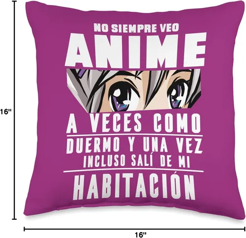 Miniatura 4 de Regalos Originales Manga Anime Para Chicas Chicos No Siempre Veo Anime para Ver Manga Mujer Niño Niña Almohada 16 x 16 pulgadas, Multicolor