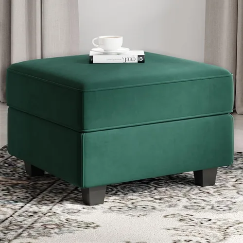Miniatura 16 de Belffin Módulo de Almacenamiento con Otomana para Sofá Seccional Modular Asiento Cuadrado Cubo de Terciopelo Azul