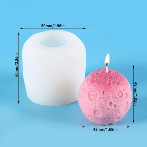 Miniatura 2 de Cestony Moldes de silicona para velas en forma de luna para hacer velas de resina para aromaterapia, velas de cera y jabón, muestras de flores