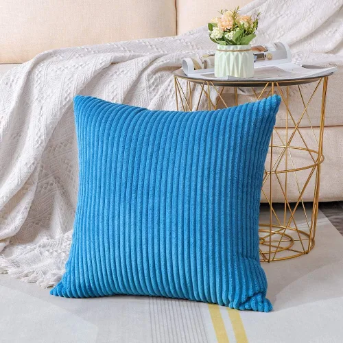 Miniatura 81 de Artscope Fundas de Almohada de Pana a Rayas Acogedoras Súper Suaves Decorativas Cuadradas Fundas de Cojín para Sofá Sillón Dormitorio Decoración
