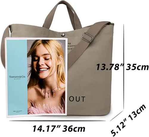 Miniatura 6 de Huwzder Bolso de hombro de lona grande para mujer, bolso de trabajo casual, bolso cruzado con asa superior, bolso cruzado