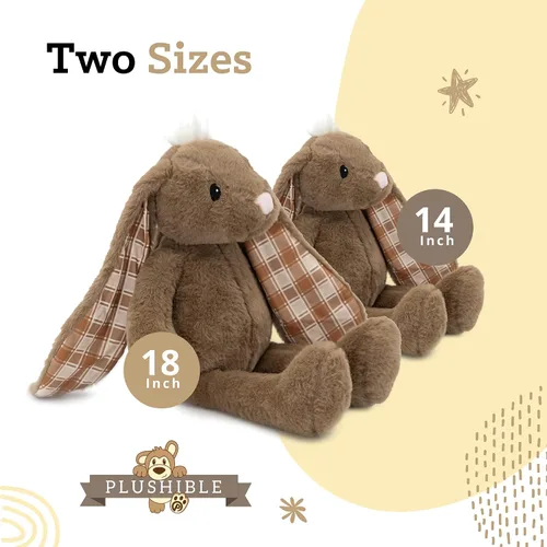 Miniatura 7 de Peluche de Animal de Conejo de Pascua Plushible, 18 pulgadas (Marrón) - Juguete de Peluche Suave Bordado para Niños, Recién Nacidos, Niños y Niñas