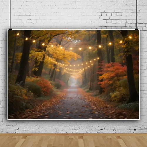 Miniatura 6 de Telón de fondo de paisaje de bosque otoñal para fotografía, paisaje de otoño, hojas de día de Acción de Gracias, calabaza, girasol, fondo