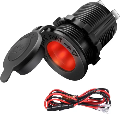 Miniatura 8 de ZHSMS - Enchufe para encendedor de cigarrillos, automóvil, motocicleta, ATV, RV, enchufe para encendedor, toma de corriente, receptáculo de 12V, Azul